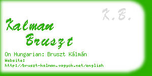 kalman bruszt business card