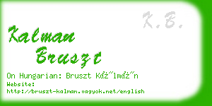 kalman bruszt business card